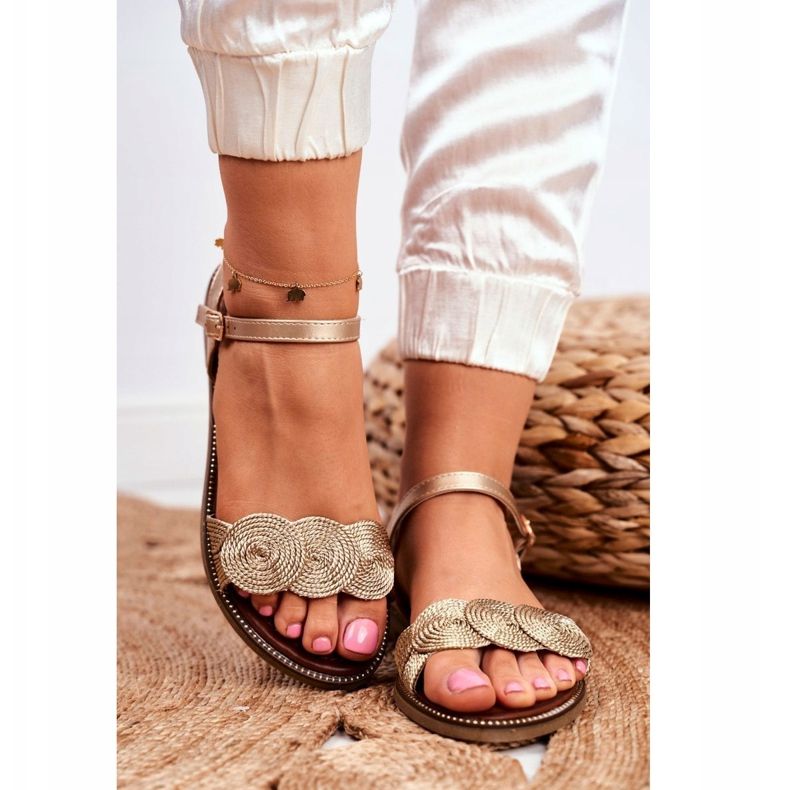 S.Barski Naisten sandaalit Flat Gold Barski Humanity kultainen 2