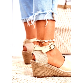 Evento Naisten sandaalit Wedge Espadrilles Gold kultainen 3