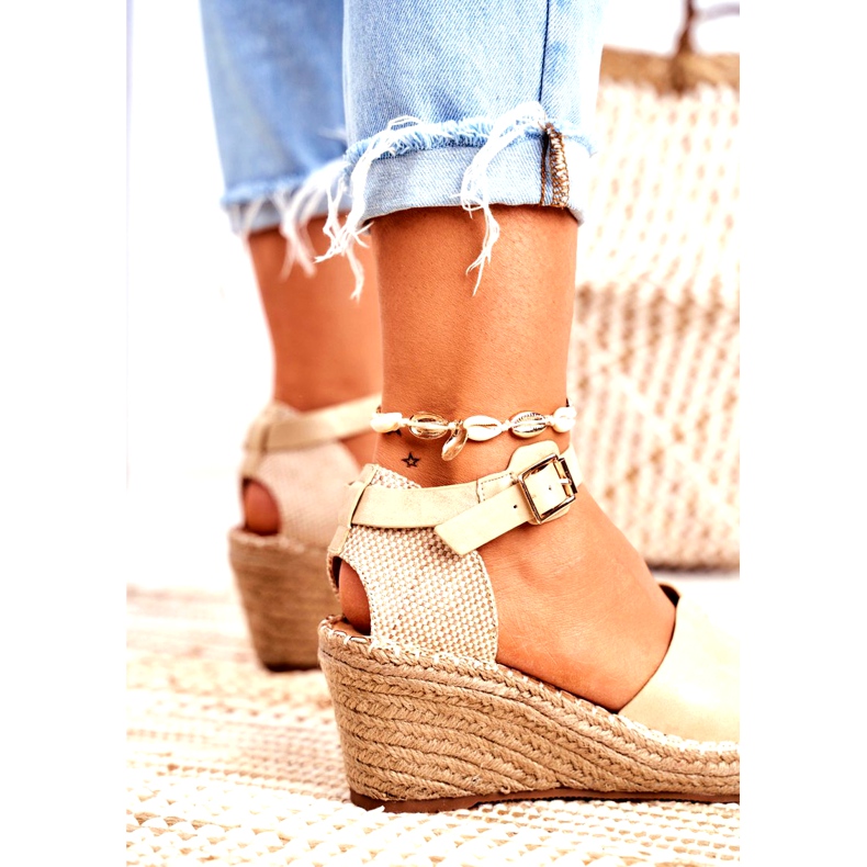 Evento Naisten sandaalit Wedge Espadrilles Gold kultainen 3