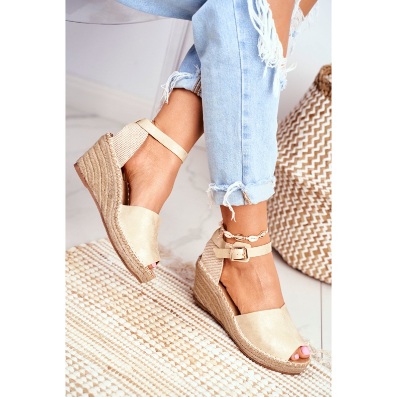 Evento Naisten sandaalit Wedge Espadrilles Gold kultainen 2