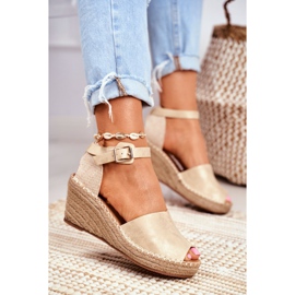 Evento Naisten sandaalit Wedge Espadrilles Gold kultainen 1