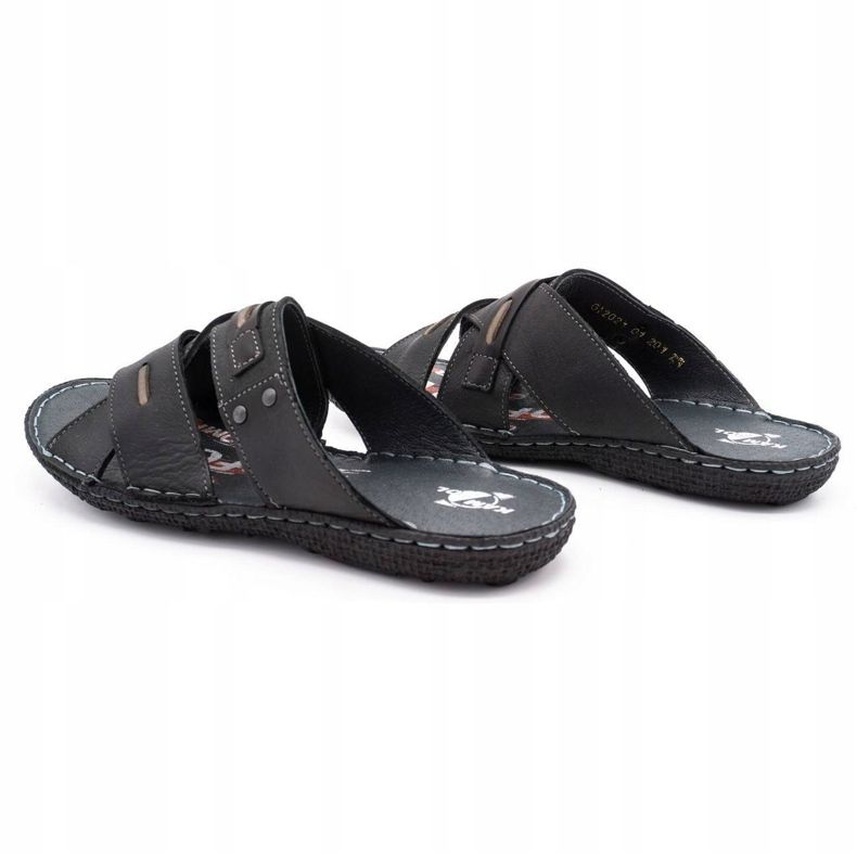 Kampol Miesten nahkatossut 201/3 musta 4