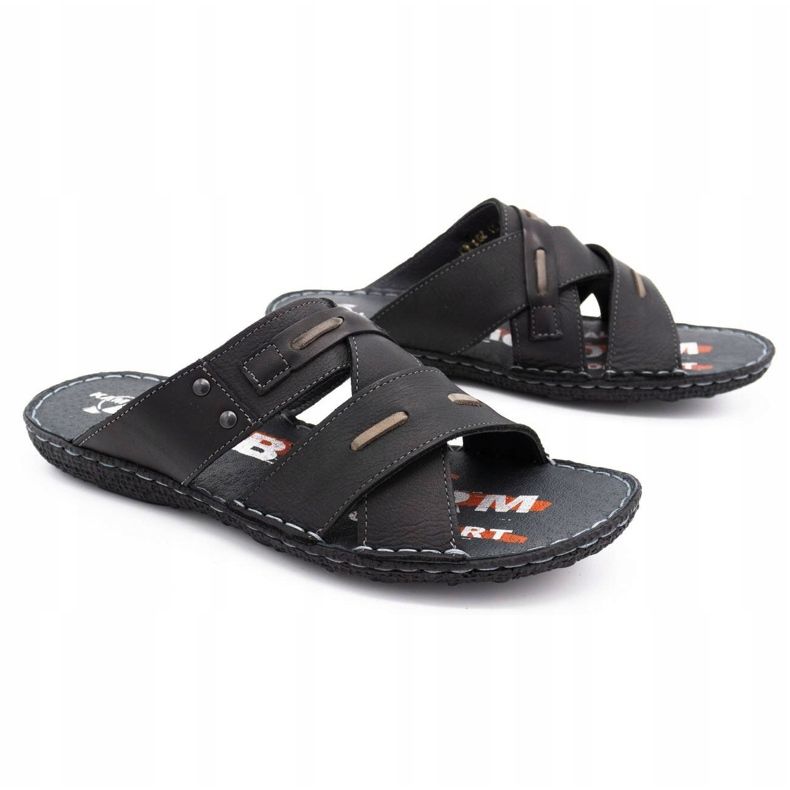 Kampol Miesten nahkatossut 201/3 musta 3