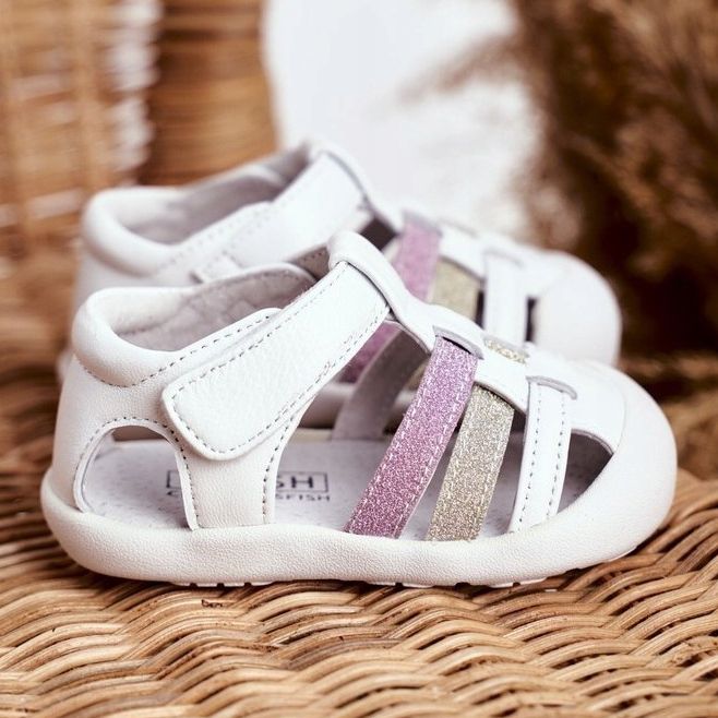 Apawwa Lasten sandaalit tarranauhalla, valkoinen Ontario vaaleanpunainen kultainen 3