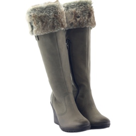 Caprice -nahkakengät turkiksella 25607 harmaa 4