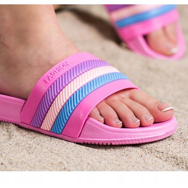 Bona Tossut värikkäillä raidoilla vaaleanpunainen 2