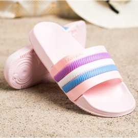 Bona Tossut värikkäillä raidoilla vaaleanpunainen 1