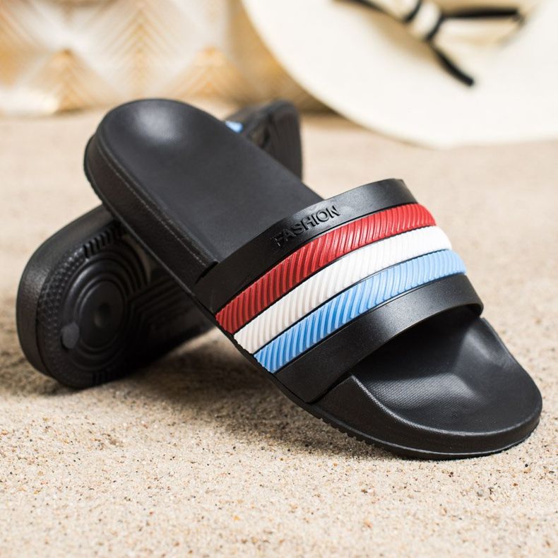 Bona Tossut värikkäillä raidoilla musta 1