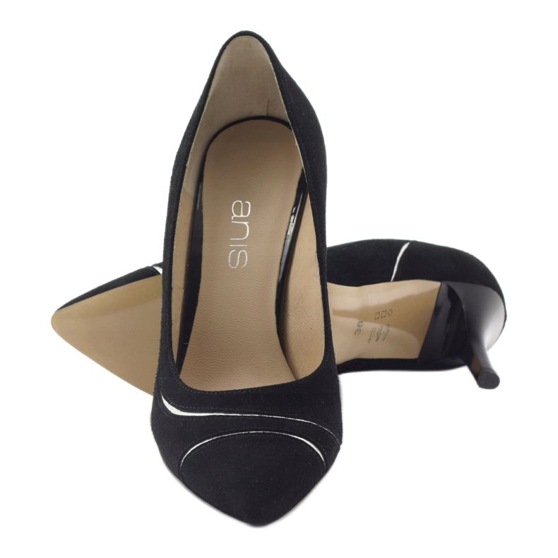 Avokkaat naisten stilettot Anis 4474 musta hopea 3