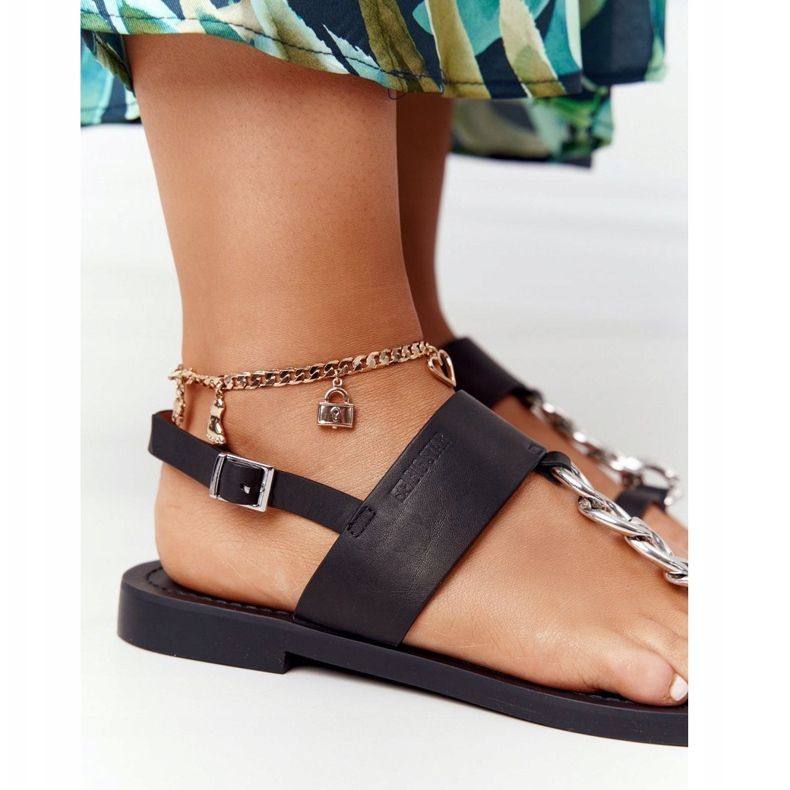 Nahka Sandaalit Varvastossut Big Star HH274705 Musta 1