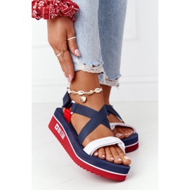 Foam Wedge Sandaalit Big Star HH274A084 Navy Blue punainen tummansininen 2