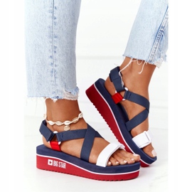 Foam Wedge Sandaalit Big Star HH274A084 Navy Blue punainen tummansininen 1