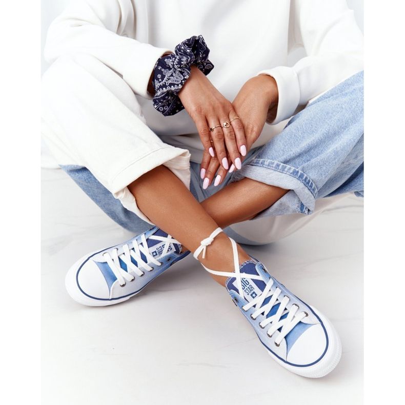 Naisten lenkkarit Big Star HH274129 Ombre Navy Blue valkoinen laivastonsininen sininen 1