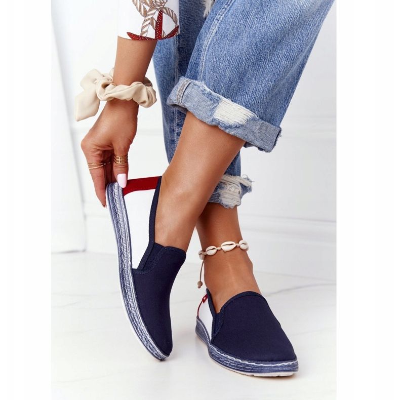 Naisten espadrillit Big Star HH276008 Navy Blue-White valkoinen punainen tummansininen 1