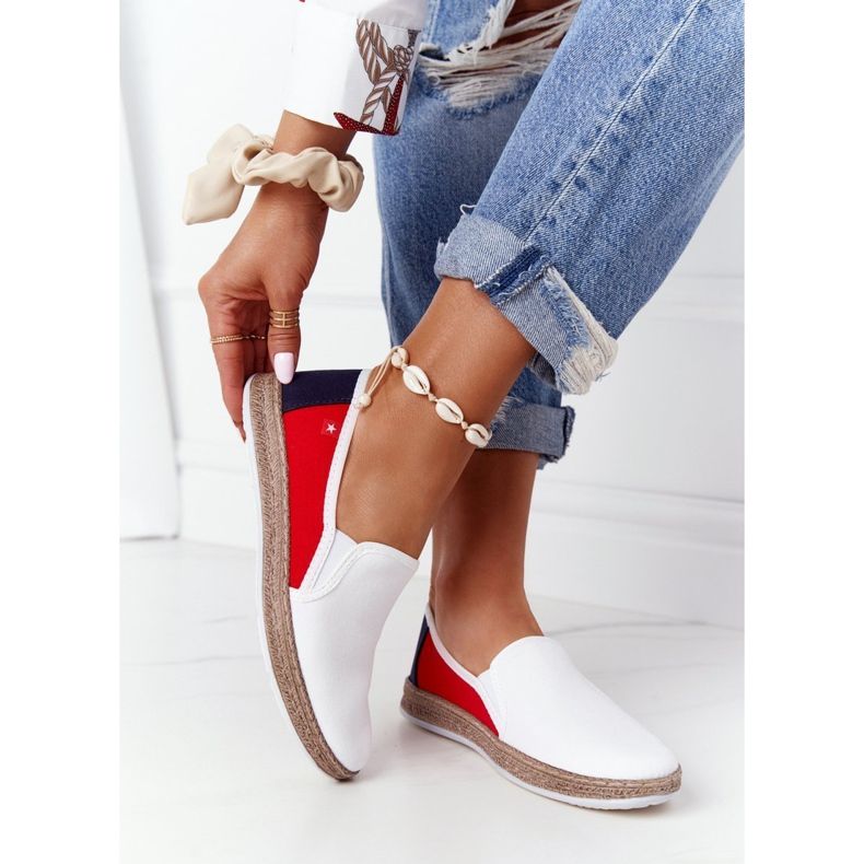 Naisten espadrillit Big Star HH276009 Valkoinen ja punainen laivastonsininen 1