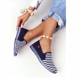 Naisten espadrillit Big Star HH276002 Navy Blue-White valkoinen tummansininen 1