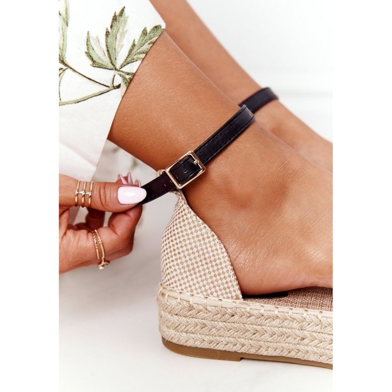 Pitsi espadrillot punotulla mustalla Larissa -alustalla beige 1