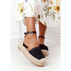 Pitsi espadrillot punotulla mustalla Larissa -alustalla beige 2