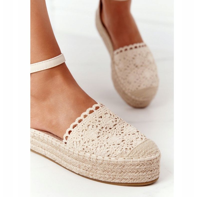 Pitsi espadrillot punotulla beige -alustalla Larissa 1
