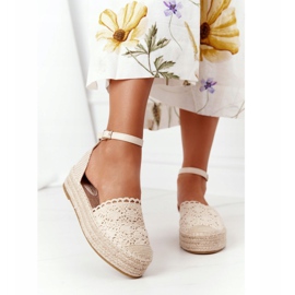 Pitsi espadrillot punotulla beige -alustalla Larissa 2