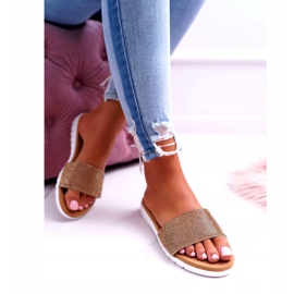 Lu Boo Naisten kullanväriset paljaat tossut kultainen 1