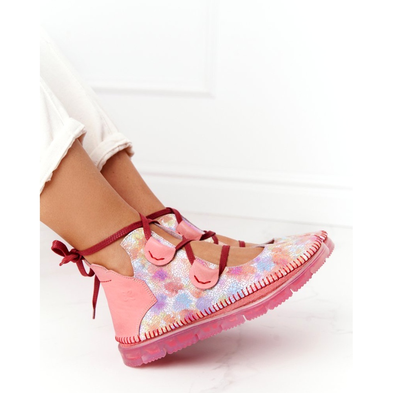 Naisten nahkakengät Maciejka Pink 04457-15 sininen oranssi vaaleanpunainen vihreä keltainen 5