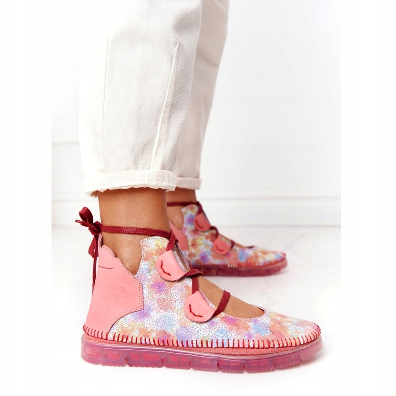 Naisten nahkakengät Maciejka Pink 04457-15 sininen oranssi vaaleanpunainen vihreä keltainen 2