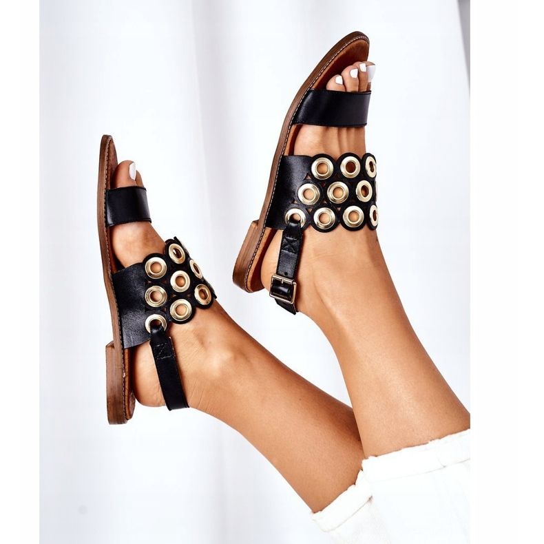 Lewski Shoes Nahkaiset avoimet sandaalit Lewski -kengät 3042 musta 1