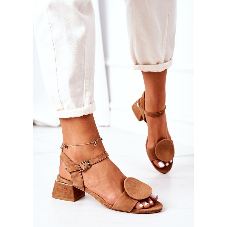 Suede korkokengät Sandaalit Maciejka 5198A-29 Punainen ruskea 1