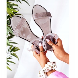 LU BOO Kumiset sandaalit harmaalla kimaltelevalla ranta -ajalla hopea 2