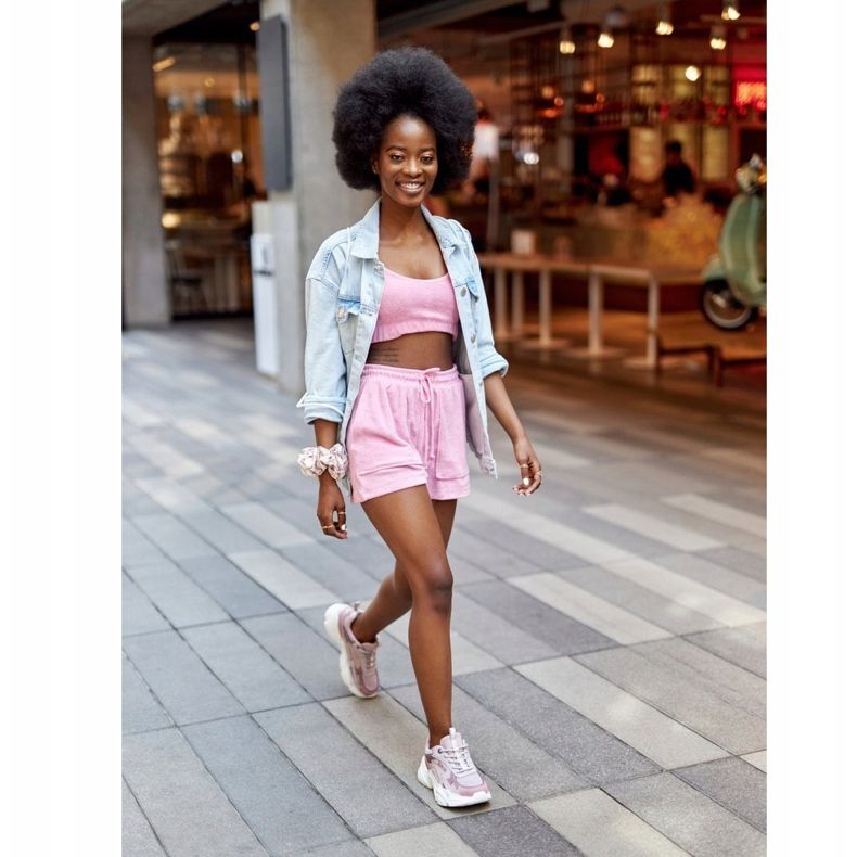 Naisten urheilukengät Memory Foam Big Star HH274258 Violet violetti vaaleanpunainen 1