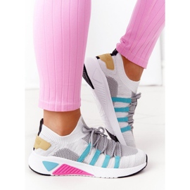 Naisten urheilukengät Memory Foam Big Star HH274531 Valkoinen-harmaa monivärinen 2