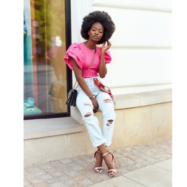 Sandaalit korkealla kantapäällä käärmekuviolla Lu Boo Pink vaaleanpunainen monivärinen 2