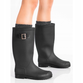 SHELOVET Korkeat kumiset galoshes musta 1