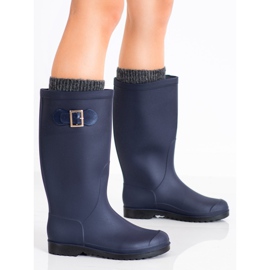 SHELOVET Korkeat kumiset galoshes laivastonsininen sininen 1