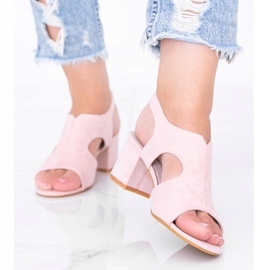 Vaaleanpunaiset sandaalit Buennan matalalla postilla vaaleanpunainen 1