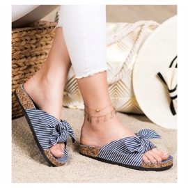 Bona Tossut raidallisella jousella valkoinen sininen 2