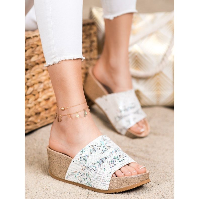 Bona Valkoiset kiilatossut valkoinen 1