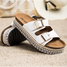 SHELOVET Tossut koristeellisella alustalla valkoinen 1