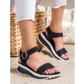 Groto Gogo Sandaalit alustalla glitterillä musta 1