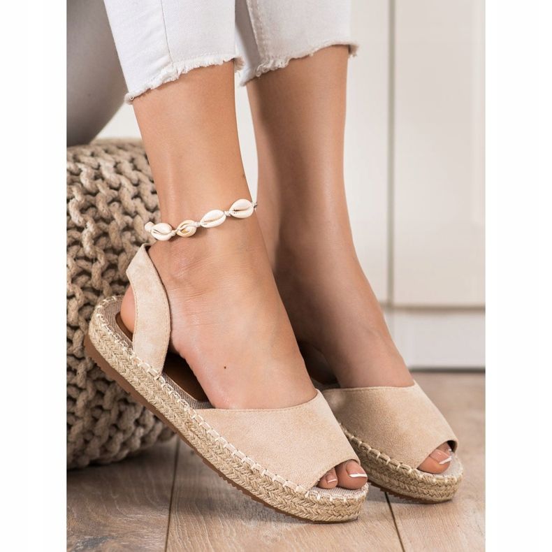 Ideal Shoes Liukuvat espadrillit beige 2