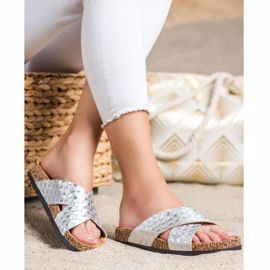 Bona Mukavat Eco -nahkatossut hopea 2