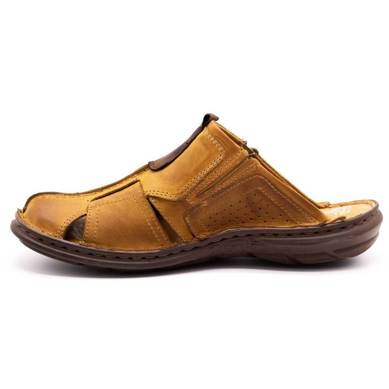 Polbut Nahkaiset miesten tossut 312 punainen monivärinen oranssi 1