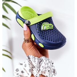 Lasten vaahtotossut Kroks Navy Blue-Green Oliver sininen vihreä 1