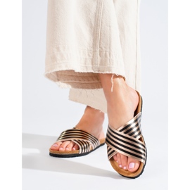 Bona Rennot raidalliset varvastossut musta kultainen 1