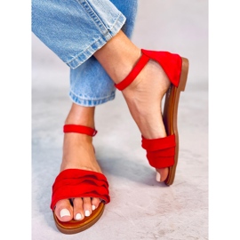 Punaiset naisten sandaalit S060195 Punainen 2