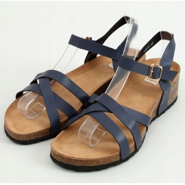 Sandaalit korkkikiilakorolla navy sininen H072 Azul tummansininen 1
