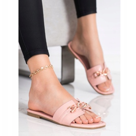 Renda Tyylikkäät tossut koristeella vaaleanpunainen 1