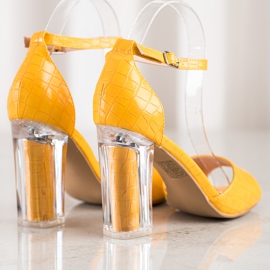 Renda Sandaalit läpinäkyvällä kantapäällä keltainen 1