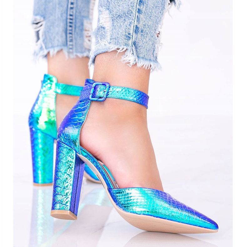 Siniset holografiset pumput Ashleyn pylväässä sininen 1